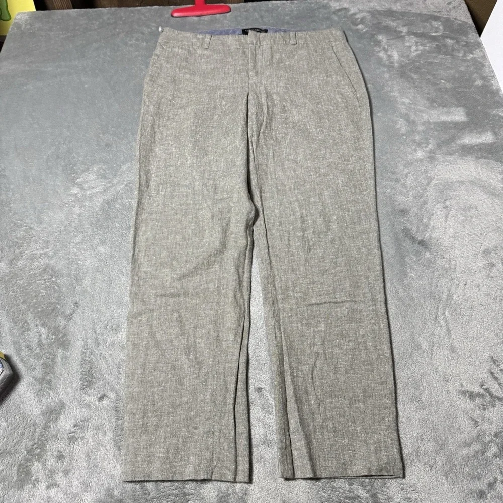 Banana Republic Avery Linen Blend Dress Pant Womens Size 4 Green Crop Career